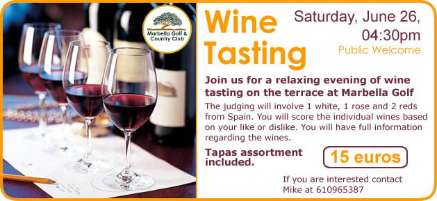 Wine Tasting at Marbella Golf Club Spain